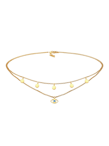Elli Halskette 925 Sterling Silber Evil Eye, Geo in Gold
