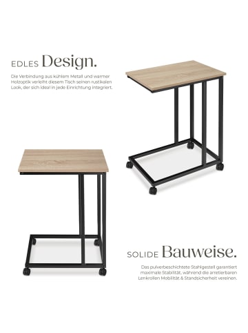 tectake Ablagetisch, 48 x 35 x 70 cm, im Industrial Style, mit Lenkrollen