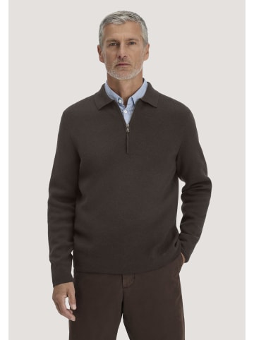 Hessnatur Strick Polo in kakao braun