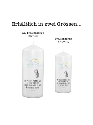 Mr. & Mrs. Panda Kerze Für Verstorbene Pinguin Opa mit Spruch in Weiß