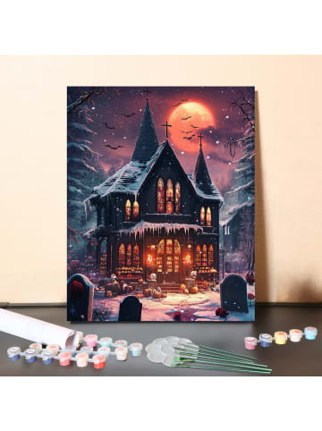 ARTNANAS DIY Malen nach Zahlen Set-"Blutmondkirche" 
