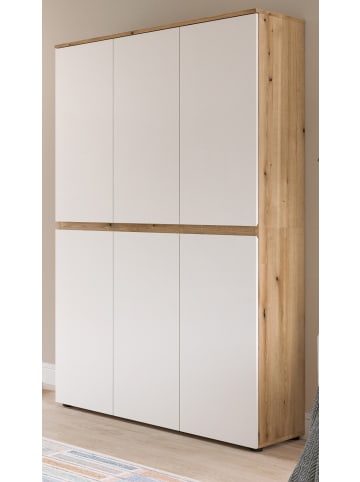 Inn.Furn Mehrzweckschrank weiß, Evoke Eiche 105 x 175 cm, Stauraumschrank mit 18 Fächern