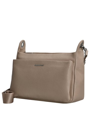 Mandarina Duck Mellow Leather - Umhängetasche 36 cm (nero) in warm taupe