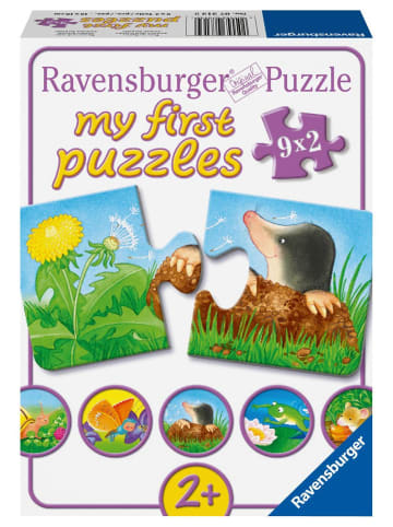 Ravensburger Tiere im Garten. Puzzle 9 x 2 Teile