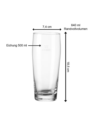 VAN WELL 6er Set Willi Becher geeicht 0,5 l in transparent