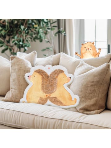 Mr. & Mrs. Panda Kissen Igel händchenhaltend ohne Spruch in Weiß