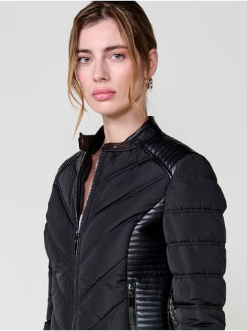 KOROSHI Padded biker jacket women in SCHWARZ