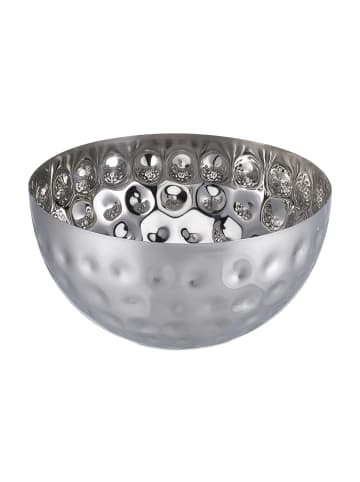 relaxdays 2 x Servierschüssel in Silber -  (H)12,5 x Ø 25 cm