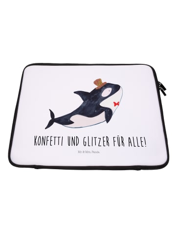 Mr. & Mrs. Panda Notebook Tasche Orca Zylinder mit Spruch in Weiß