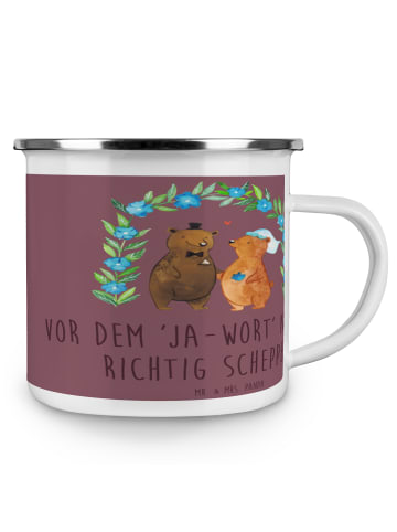 Mr. & Mrs. Panda Camping Emaille Tasse Polterabend Spaß mit Spruch in Kaffa Coffee