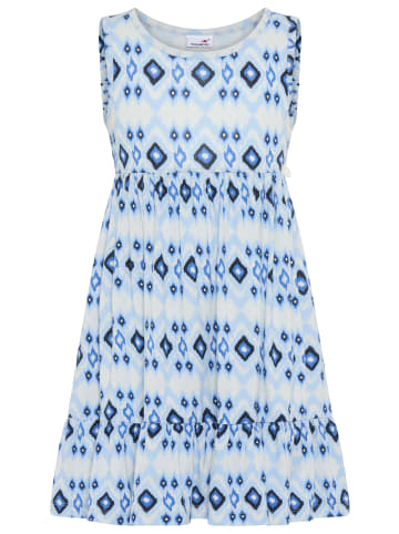 Kangaroos Kleid & Haarband in hellblau gemustert