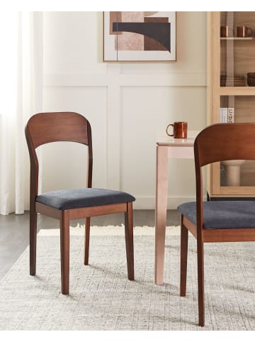 Beliani 2er-Set Esszimmerstuhl ALVIN in Braun/Schwarz