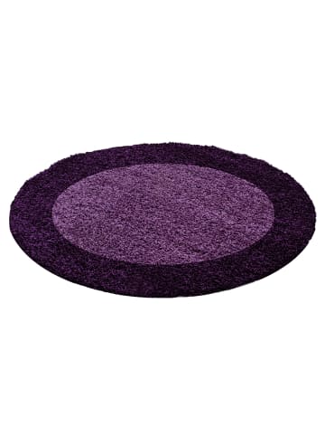 KADIMA DESIGN Teppich Hochflor Shaggy Waschbar Bordüre RHEIN Strapazierfähig in Violett