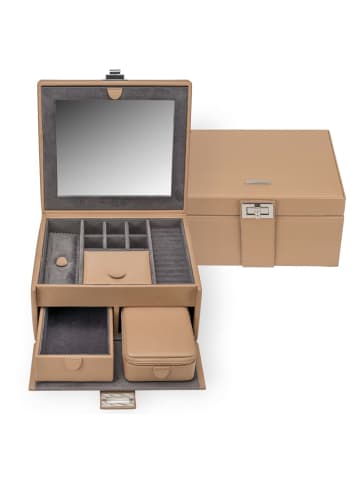 Windrose Marvella - Schmuckkoffer mit Reiseetui 21.5 cm (rose) in camel