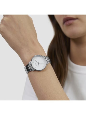 s.Oliver Armbanduhr Modern und zeitlos in silber