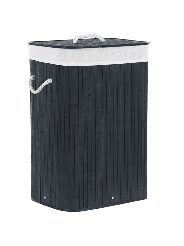 Beliani Wäschekörbe KOMARI in Schwarz/Weiß - (W) 40 x (H) 60 x (L) 30 cm