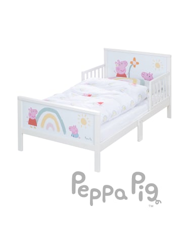 roba Peppa Pig Themenbett 70 x 140 cm – Montessori-Holzbett - weiß/rosa