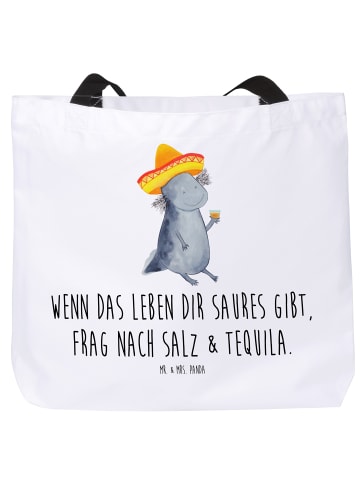 Mr. & Mrs. Panda Tasche Axolotl Tequila mit Spruch in Weiß