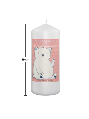 Mr. & Mrs. Panda Kerze Eisbär Faul Design mit Spruch in Weiß