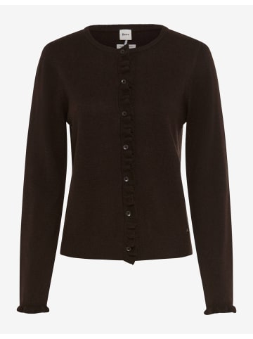 BRAX Strickjacke mit Rüschen und Volant in Brunette