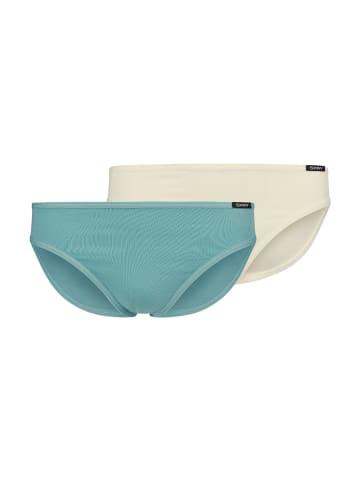 Skiny Slip 2er Pack in Blau/Weiß