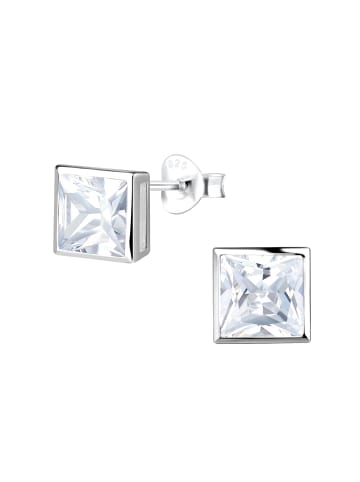 Alexander York Schmuckset 6 mm VIERECK ZIRKONIA in 925 Sterling Silber, 4-tlg.