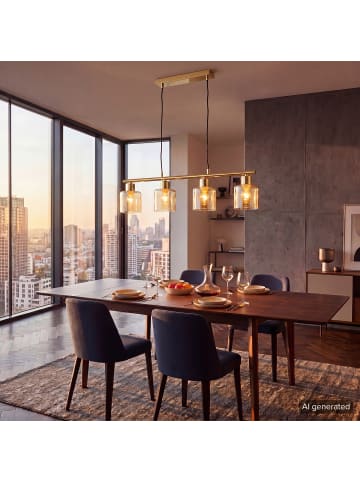 home24 Pendelleuchte KOLIND 4-flammig in Gold