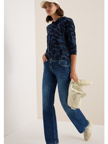 Cecil Gemustertes Kapuzenshirt in Blau