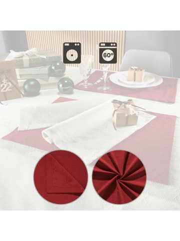 REDBEST Jacquard, Baumwollmischung Tischset 2er-Pack Snowflake in rot