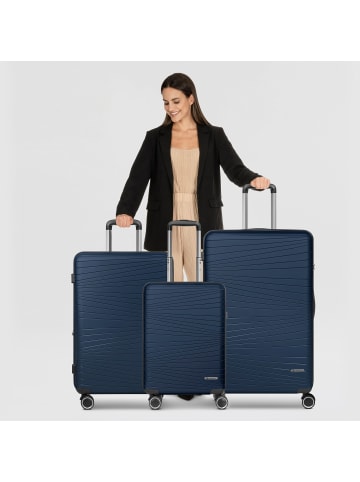 Franky Dallas 3.0 4 Rollen Kofferset 3-teilig mit Dehnfalte in dark blue