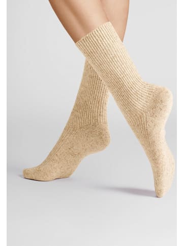 Hudson Socken Winter Rib weich in Biber-mel.
