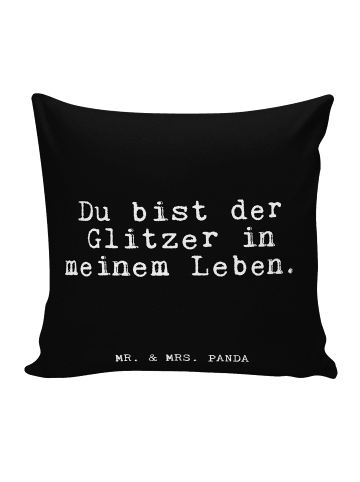 Mr. & Mrs. Panda Sofa Kissen Du bist der Glitzer... mit Spruch in Schwarz