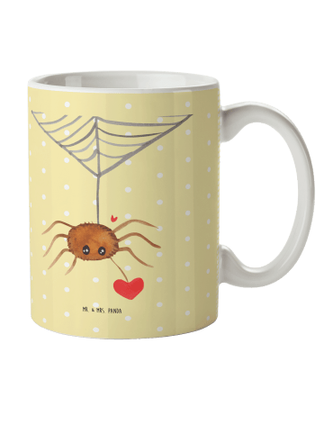 Mr. & Mrs. Panda Kindertasse Spinne Agathe Liebe ohne Spruch in Gelb Pastell