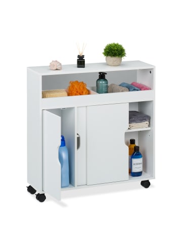 relaxdays Nischenschrank in Weiß - (B)70 x (H)71,5 x (T)20 cm