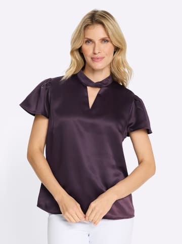 Sieh an! Satinbluse in aubergine
