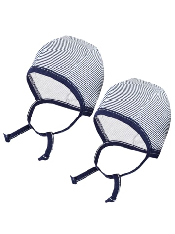 TupTam Unisex Baby Erstlingsmütze zum Binden 2er Pack in dunkelblau