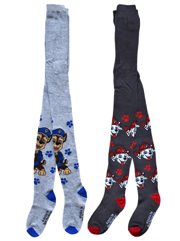 Paw Patrol 2er Pack Paw Patrol Strumpfhose Chase & Marshall Strickstrumpfhose in blau/grau