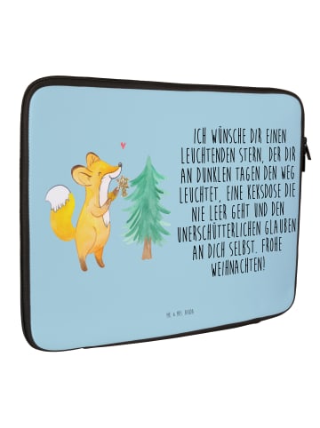 Mr. & Mrs. Panda Notebook Tasche Fuchs  Weihnachtsbaum mit Spruch in Eisblau