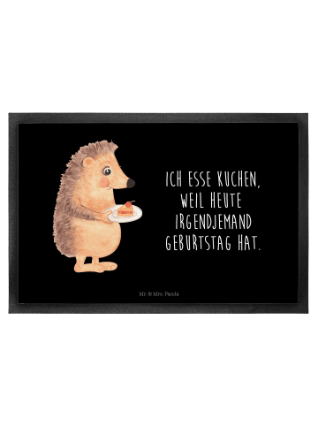 Mr. & Mrs. Panda Schmutzfangmatte Igel Kuchenstück mit Spruch in Schwarz