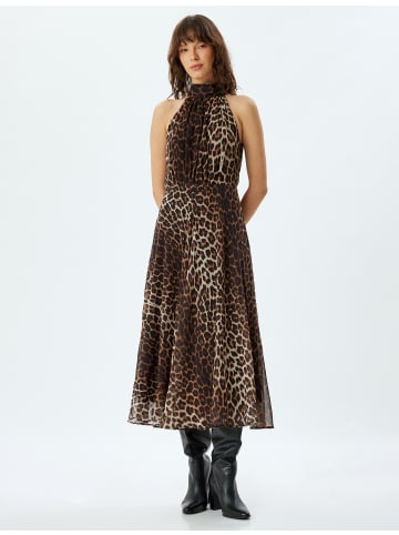 KOTON Kleid in Beige Gemustert