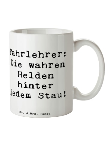 Mr. & Mrs. Panda haferl Spruch Fahrlehrer Helden mit Spruch in Weiß