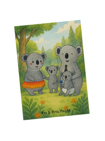 Mr. & Mrs. Panda Ansichtskarte Koala Familie Design ohne Spruch in Weiß
