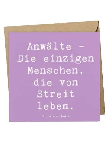 Mr. & Mrs. Panda Grußkarte Spruch Anwalt Streitmacher mit Spruch in Lavendeltraum