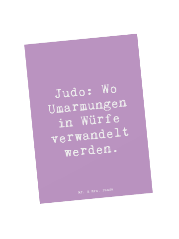 Mr. & Mrs. Panda Postkarte Spruch Judo Umarmungen mit Spruch in Lavendeltraum