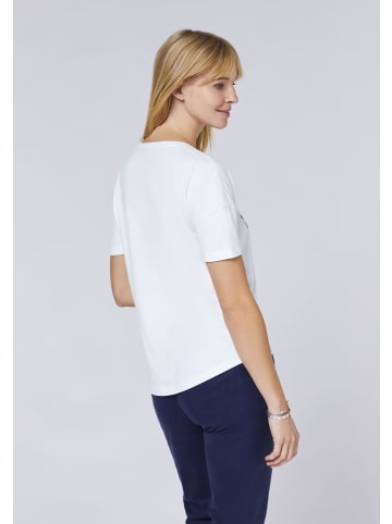 Polo Sylt T-Shirt mit Pigment-Print im Label-Stil in Weiß