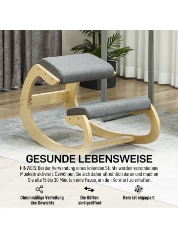 HOMCOM Kniestuhl-55L x 85B x 55H cm-Grau