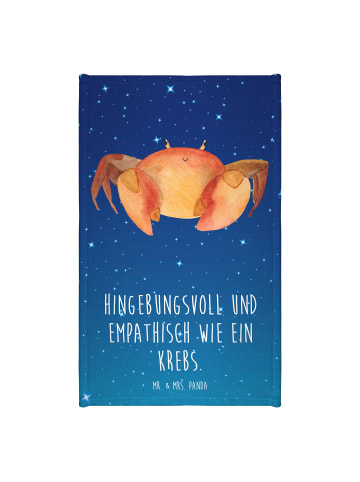 Mr. & Mrs. Panda Gästehandtuch Sternzeichen Krebs mit Spruch in Sternenhimmel Blau
