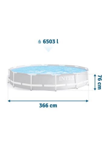 Intex PrismFrame Pool (366x76cm) in grau
