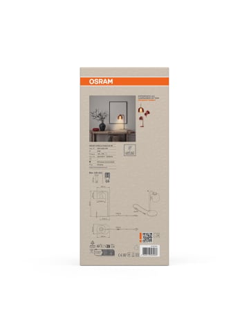 Osram Decor Corolle Table Tischleuchte G9 Rot Metall Glas