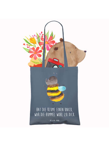 Mr. & Mrs. Panda Einkaufstasche Hummel flauschig mit Spruch in Indigo Blue
